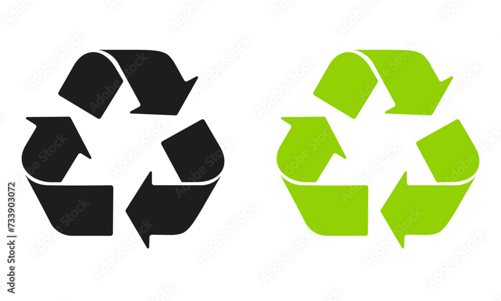 Recycle icon. Recycle Recycling symbol. Vector illustration. Isolated on white background. Recycle icon. Recycle Recycling symbol. Vector illustration. Isolated on white background.