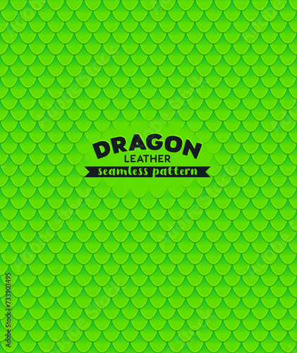 Dragon scale seamless pattern. Green Seamless texture background