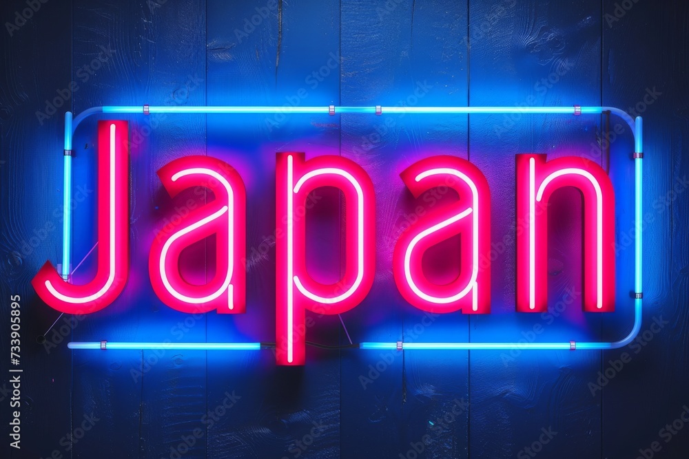 「Japan（日本）」の文字が入ったネオンのグラフィック（ロゴ・Japanのロゴ）