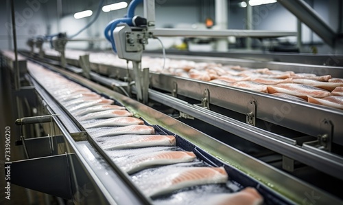 A Conveyor Belt Overflowing With a Diverse Assortment of Fresh Fish