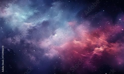 A Celestial Symphony: A Colorful Space Filled With Stars and Clouds © uhdenis