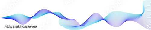 Vector wave dynamic music lines. Blue-violet abstract lines. Sound waves on transparent background for your design. PNG image
