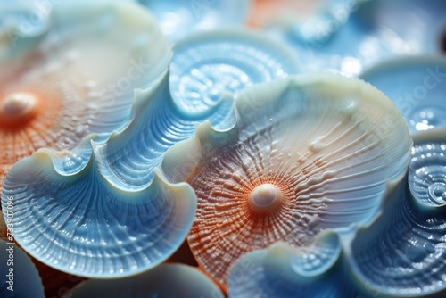 Seashells close-up. Marine background. Selective focus. фототапет