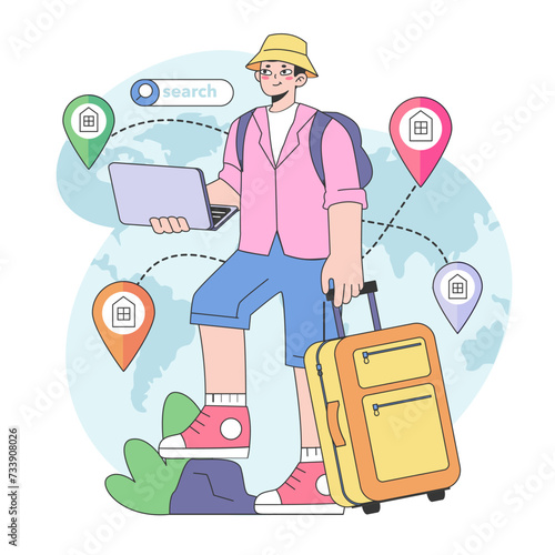 Co-living. Friends or roommates living together. Characters hang out in dormitory or student apartment. Joint living and recreation in friends company. Flat vector illustration.