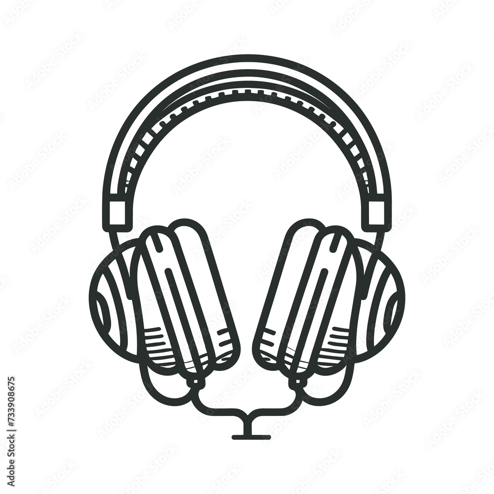 Outline drawing Sketch Headphones Vector illustration generated by Ai Outline drawing Sketch Headphones Vector illustration generated by Ai