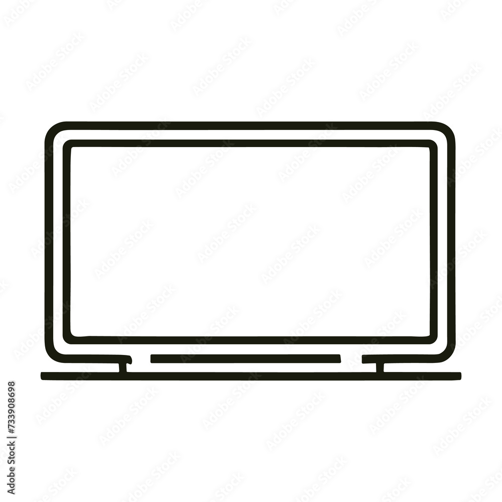 Outline drawing Linear background of laptop sign Continuous line drawing vector illustration generated by Ai Outline drawing Linear background of laptop sign Continuous line drawing vector illustration generated by Ai