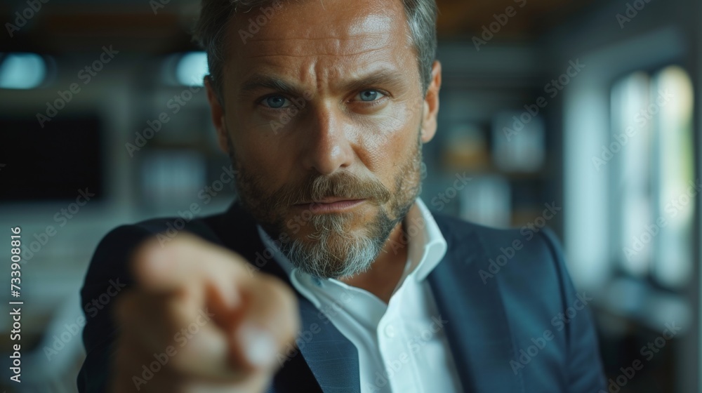 businessman pointing with his finger towards the camera businessman pointing with his finger towards the camera