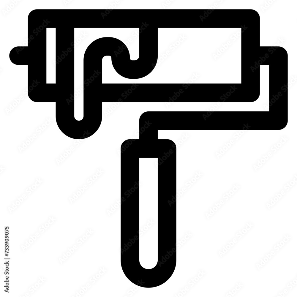paint roller vector outline icon paint roller vector outline icon
