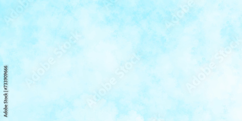 Blue sky with white clouds Abstract nature background of romantic summer. Sunny sky blue light watercolor aquarelle painting brush effect.  Fantastic fuzzy and puffy blue sky for design.