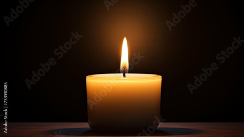 flame candle in dark