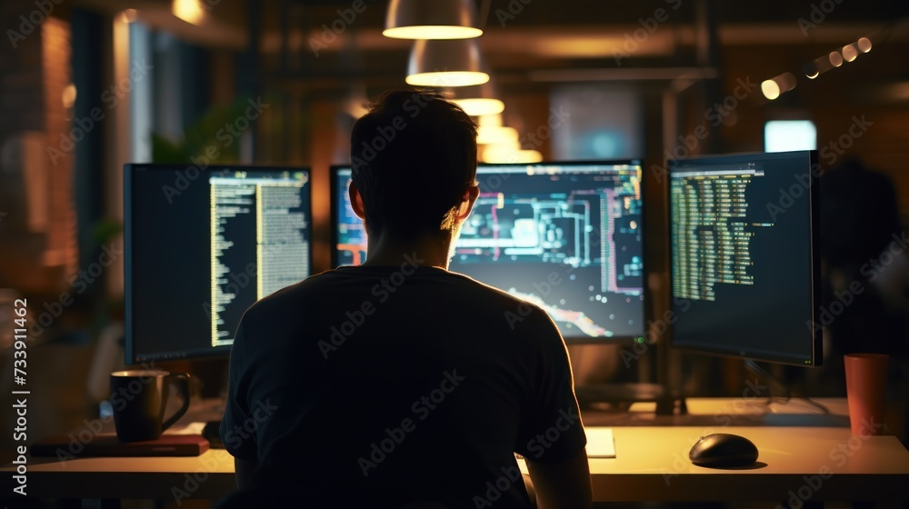 Programmers sit in front of the computer and write the source code and make changes to it Programmers sit in front of the computer and write the source code and make changes to it
