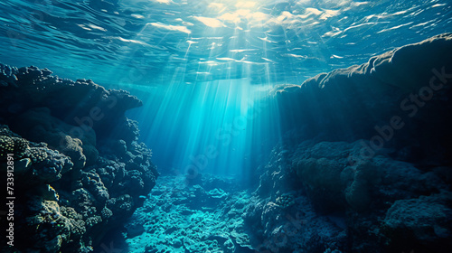 Small canyon underwater carved by the swell.