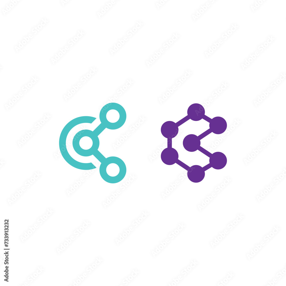 Modern connected letter C logo Modern connected letter C logo