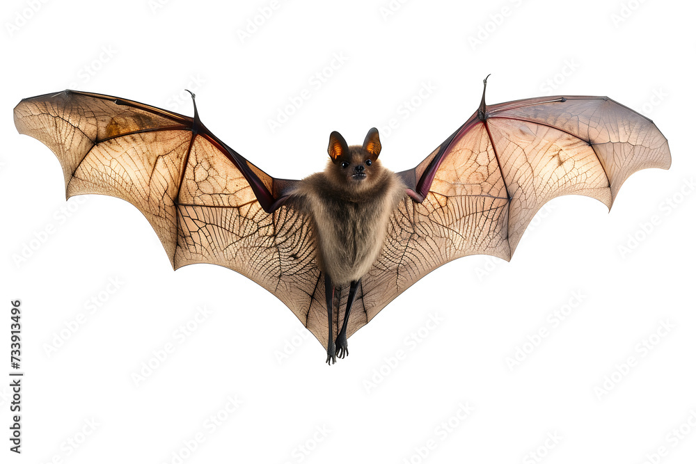 Flying bat isolated on white background Stock Illustration | Adobe Stock