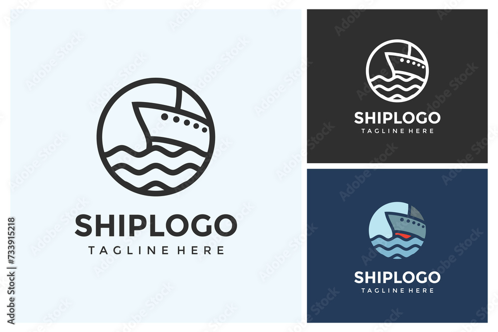 Ship logo vector, Cruise ship Logo Template vector icon illustration design, logistics and ship express delivery logo design Ship logo vector, Cruise ship Logo Template vector icon illustration design, logistics and ship express delivery logo design