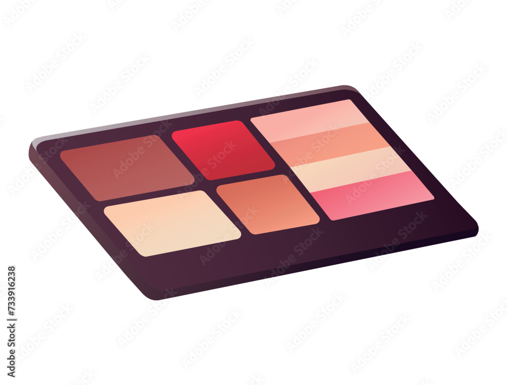 Cosmetic element of colorful set. This image combine meticulous design and dynamic cartoon style to illustrate the application of eye shadow. Vector illustration. Cosmetic element of colorful set. This image combine meticulous design and dynamic cartoon style to illustrate the application of eye shadow. Vector illustration.
