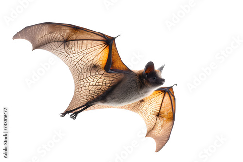 Flying bat isolated on white background