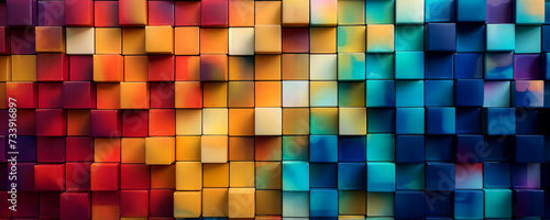 Spectrum of stacked multi-colored wooden blocks background