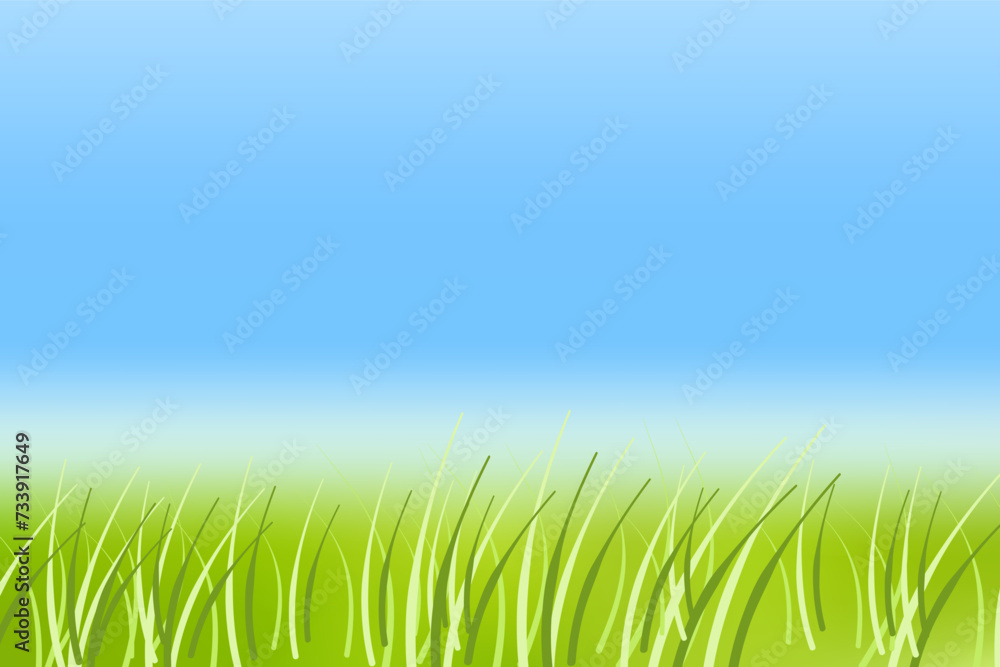 Abstract spring or summer vector background. Vector illustration. Blue sky and grass. Empty Abstract spring or summer vector background. Vector illustration. Blue sky and grass. Empty