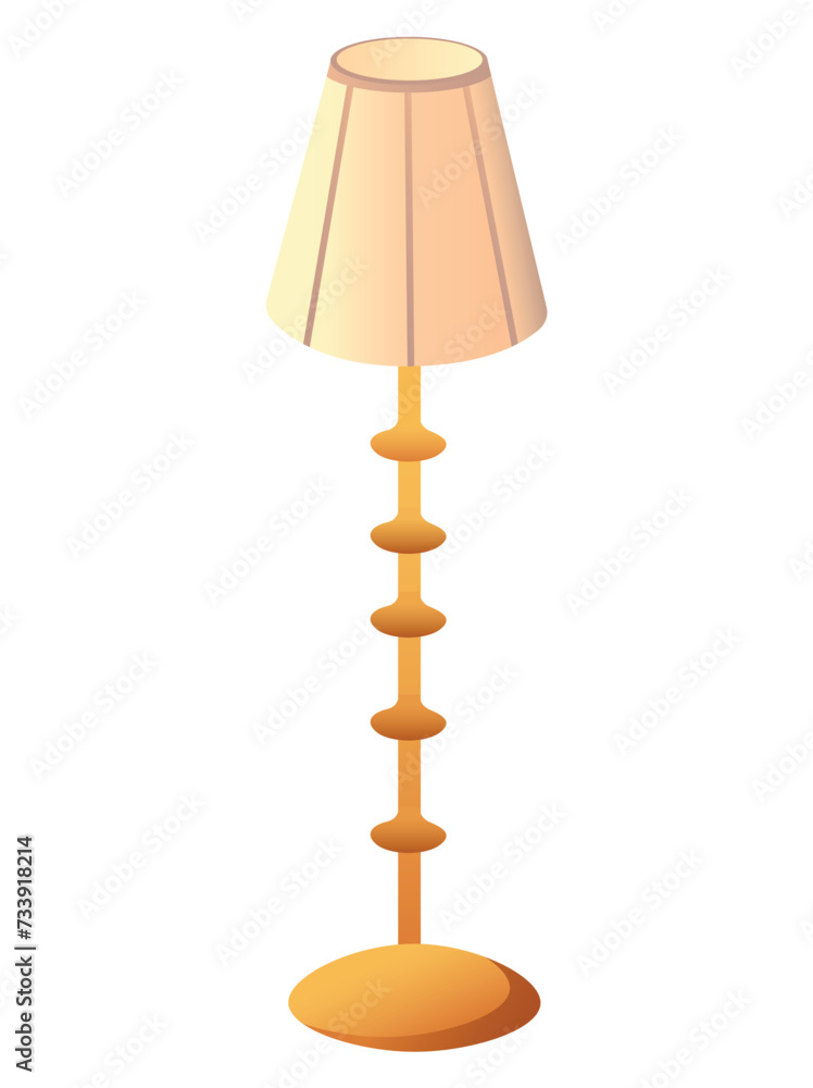 Obraz premium Antique furniture of colorful set. An illustration feature a creative bra lamp design, blending imaginative cartoon elements with old fashion aesthetics. Vector illustration.