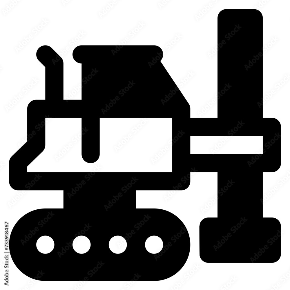 Obraz premium piling truck vector glyph icon