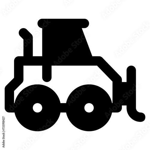 bulldozer vector glyph icon