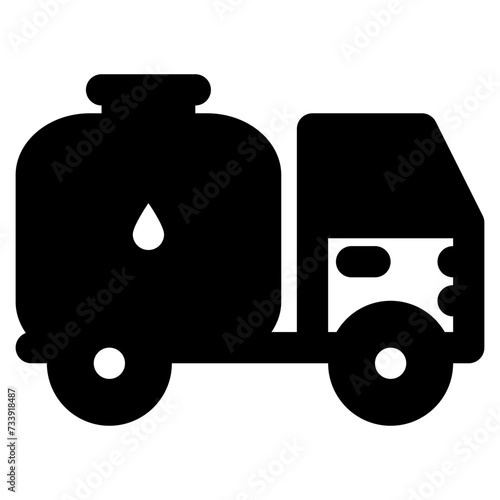 fuel truck vector glyph icon