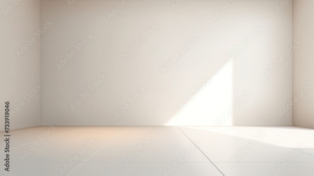 Minimalist White Room with Sunlight Shadow Spacious minimalist white room bathed in natural sunlight creating a sharp shadow, perfect for a tranquil setting or background.
Minimalist White Room with Sunlight Shadow Spacious minimalist white room bathed in natural sunlight creating a sharp shadow, perfect for a tranquil setting or background.