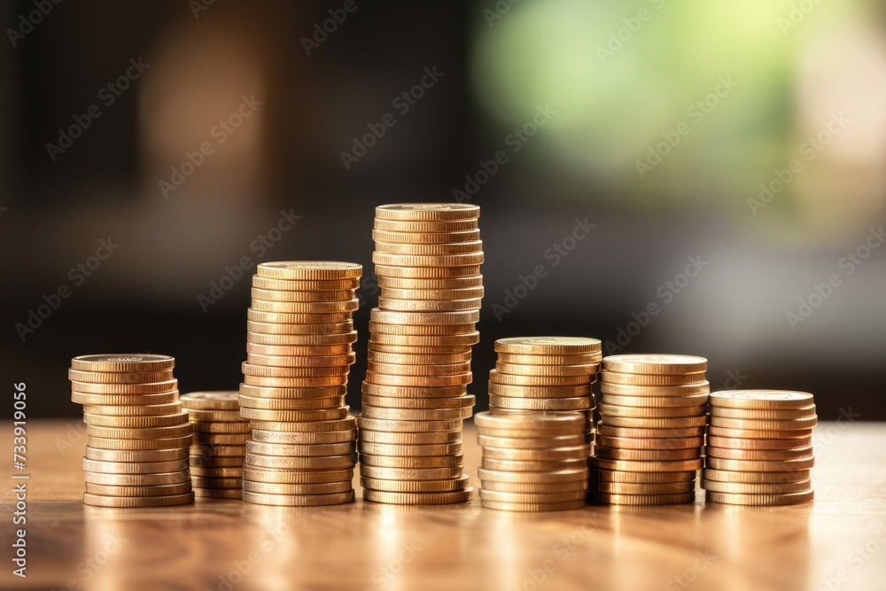 Money Coin stack growing graph Investment, Growth money of profitability of professional investment planning, Business and finance concept.AI generated Money Coin stack growing graph Investment, Growth money of profitability of professional investment planning, Business and finance concept.AI generated