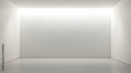 Wallpaper Mural Minimalist White Room with Sunlight Shadow Spacious minimalist white room bathed in natural sunlight creating a sharp shadow, perfect for a tranquil setting or background.

 Torontodigital.ca