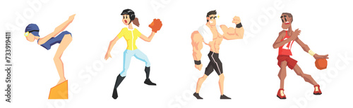 People Character Do Sport and Physical Activity Vector Set © topvectors