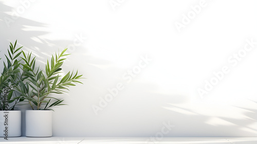 Tropical Elegance: Palm Leaves on Pale Pastel Beige ,Abstract presentation background 