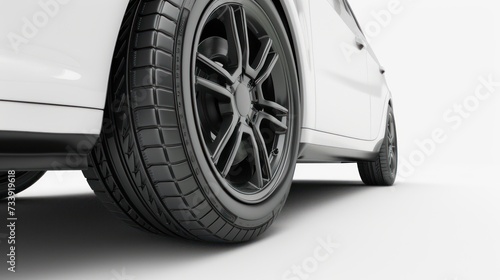 Close-up of car wheels rubber tires isolated on a white background.