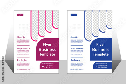 business flyer design layout vector graphic ,company promotion marketing leaflet template. photo