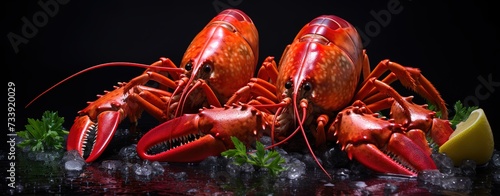 fresh red lobster has a reddish orange color for cooking seafood etc © candra