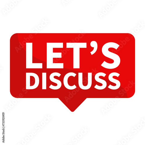 lets discuss Text In Red Rectangle Shape For Message Information Announcement Business Marketing Social Media
