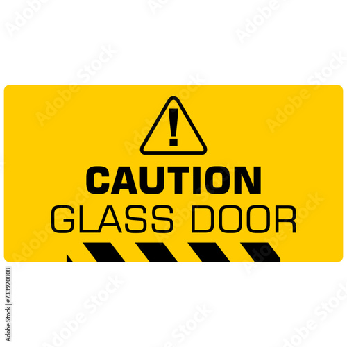 Caution, Glass Door, sticker vector