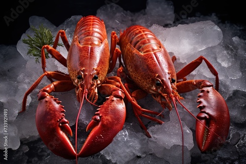 fresh red lobster has a reddish orange color for cooking seafood etc