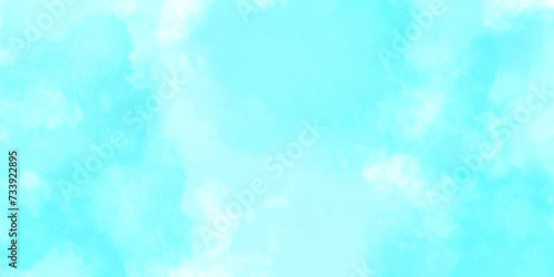 Abstract blue wall background with watercolor cloud and sky. blue sky and natural white cloud. pink cloud sky on art graphics, blue wall texture pattern background. 