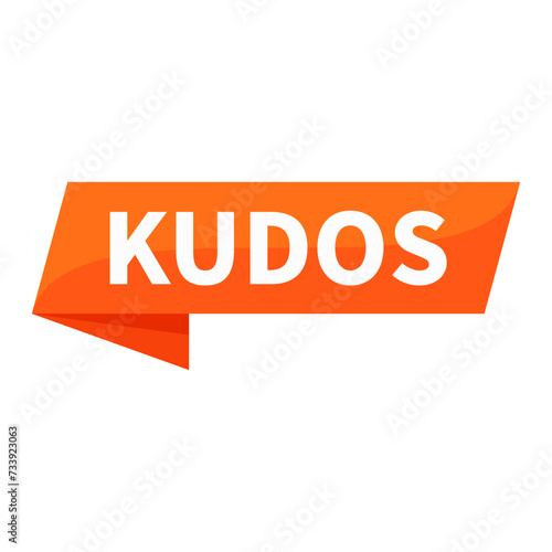 kudos Text In Orange Ribbon Rectangle Shape For congratulations appreciation Social Media Business Marketing Information Announcement
