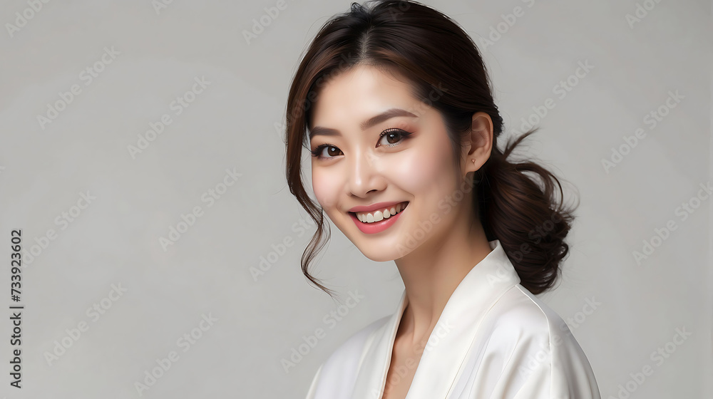 Asian women with glowing skin and beautiful smile Asian women with glowing skin and beautiful smile