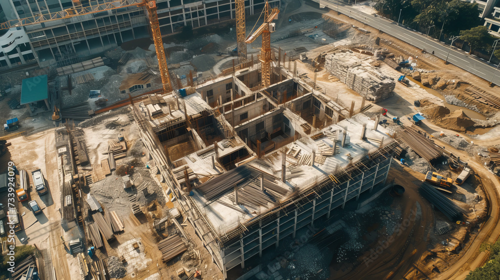 building under construction, industrial development, construction site engineering
