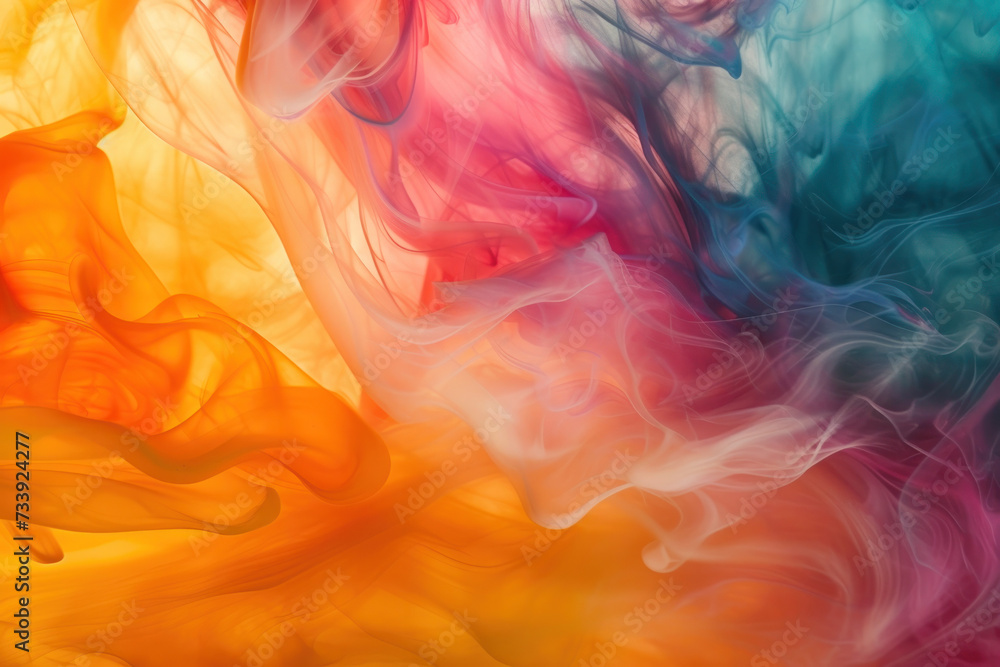 Multicolored Background With Thick Smoke