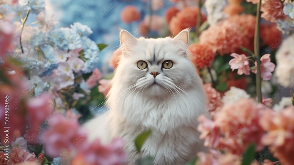 Creative animal concept. Persian cat kitten kitty AI generative