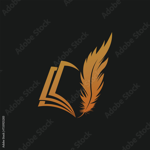 Signature feather logo design with premium concept