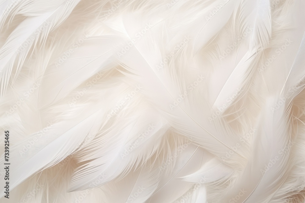 Closeup, white and feathers background for peace, white and feathers background for spirituality for God, religion and hope, Ai generated Closeup, white and feathers background for peace, white and feathers background for spirituality for God, religion and hope, Ai generated