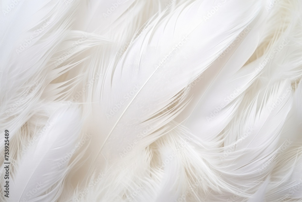 Closeup, white and feathers background for peace, white and feathers background for spirituality for God, religion and hope, Ai generated Closeup, white and feathers background for peace, white and feathers background for spirituality for God, religion and hope, Ai generated