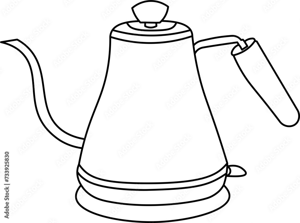 Gooseneck Kettle Outline Illustration Vector Gooseneck Kettle Outline Illustration Vector