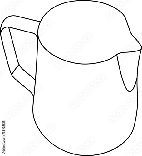 Milk Pitcher Outline Illustration Vector
