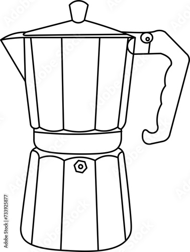 Coffee Pot Outline Illustration Vector